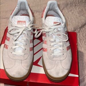 Adidas White and Coral Sneakers